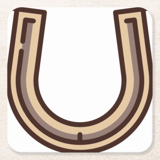 蹄鉄 スクエアペーパーコースター (正面)