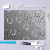 蹄鉄，銀，パターン灰色，運，パターン。 薄葉紙 (クラフト)