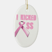 蹴られたお尻の乳癌の生存者 セラミックオーナメント (右)