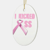 蹴られたお尻の乳癌の生存者 セラミックオーナメント (左)