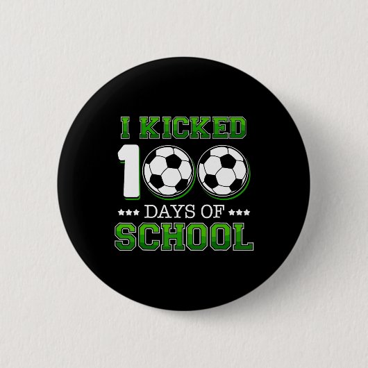 蹴られた100日スクールサッカースポーツ少年 缶バッジ (正面)