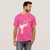 蹴りハートと名前を取る空手Kung Fu Val Tシャツ (正面フル)