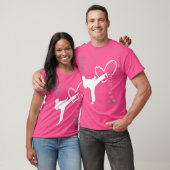 蹴りハートと名前を取る空手Kung Fu Val Tシャツ (ユニセックス)