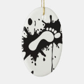 蹴り-きたないしみの足のプリント セラミックオーナメント (右)