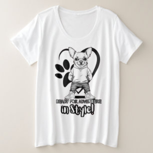 蹴クールクールPup：ファッショナブルChihuahua プラスサイズTシャツ