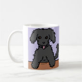 躁病の子犬のマグ コーヒーマグカップ (左)