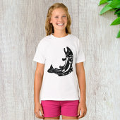 躍動するトラウトフィッシュのシルエット Tシャツ