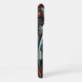 躍動的なイルカのアート作品 iPhoneケース (右側面)