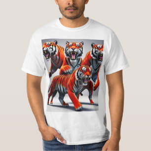 躍動飛躍:虎の動き Tシャツ
