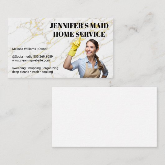 身なりを整えた人 | メイドサービス 名刺 (正面/裏面)