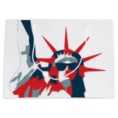 身に着けているサングラス自由の女神 ラージペーパーバッグ (正面)