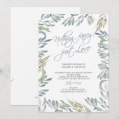 身を隠して結婚式の招待状　愛だけを祝うシンプルなスタイル 招待状 (正面/裏面)