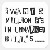 身代金の注記 スクエアシール (正面)