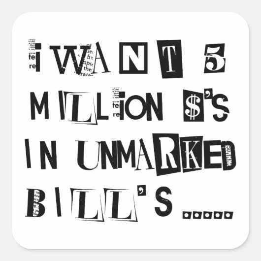 身代金の注記 スクエアシール (正面)