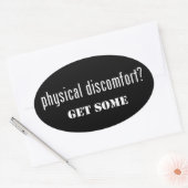 身体の不快感が少し出る 楕円形シール (封筒)