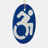 身体障害モダン標識 セラミックオーナメント (右)