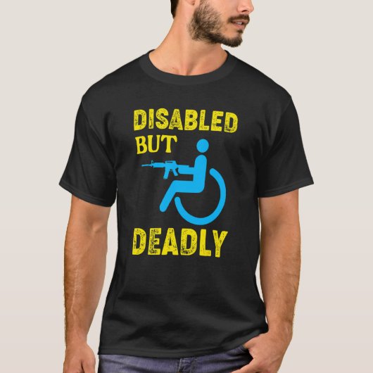 身体障害者だが致命的な障害を持つ車椅子 Tシャツ (正面)