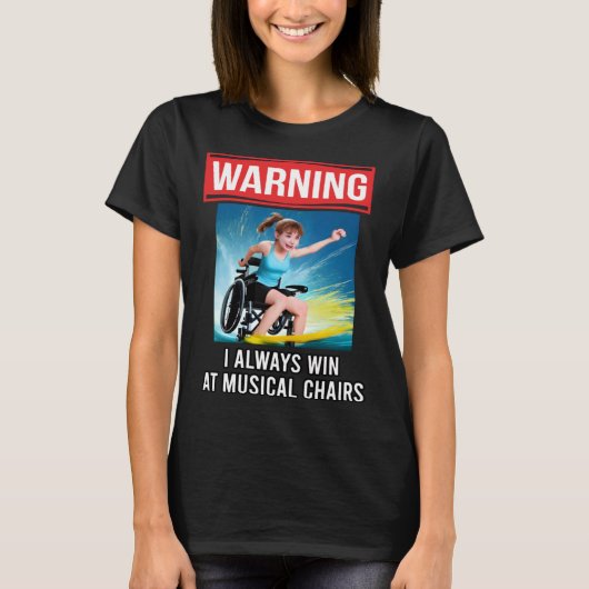 身体障害者の肢体不自由肢障害車いすH Tシャツ (正面)