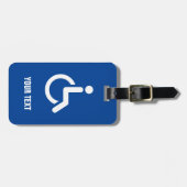 身体障害者車いす障害アイコンカスタム旅行 ラゲッジタグ (正面横)