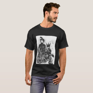 身元を隱したゴシックの女性およびパンクのゴシックの人の黒のワイシャ Tシャツ