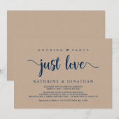 身内だけでこっそり結婚, シンプルな愛を大切に, モダンなクラフト紙I 招待状 (正面/裏面)