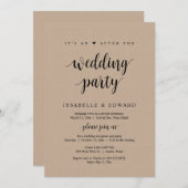 身内だけで挙式を行うこと、その後のパーティー、クラフト 招待状 (正面/裏面)