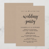 身内だけで挙式を行うこと、その後パーティー、クラフト 招待状 (正面/裏面)