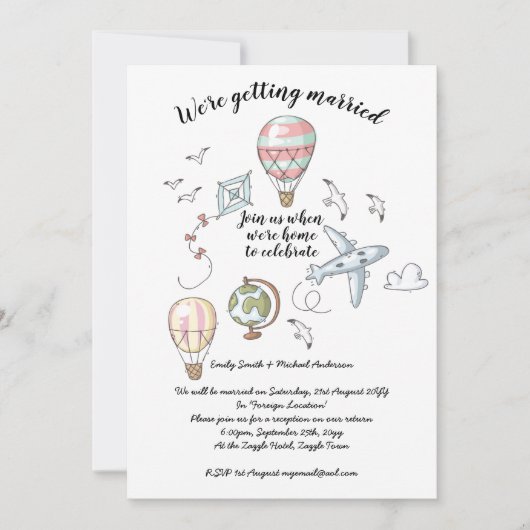 身内のみの結婚式の後の披露宴への招待状 - ふたりだけで済ませた結婚式の後の 招待状 (正面)