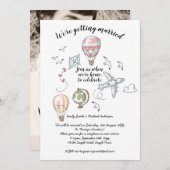 身内のみの結婚式の後の披露宴への招待状 - ふたりだけで済ませた結婚式の後の 招待状 (正面/裏面)