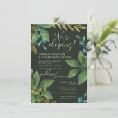 身内のみの結婚式 ウォーターカラー 葉 受付のみ 招待状 (スタンド正面)