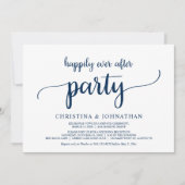 身内婚・ハッピーエバーアフターパーティー・ネイビーブルー 招待状 (正面)