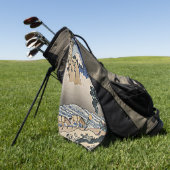 身延川北斎から富士山の裏側 ゴルフタオル (グリーン)