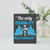 車いすおもしろいのハンディキャップ贈与前向き障害 ポストカード (スタンド正面)