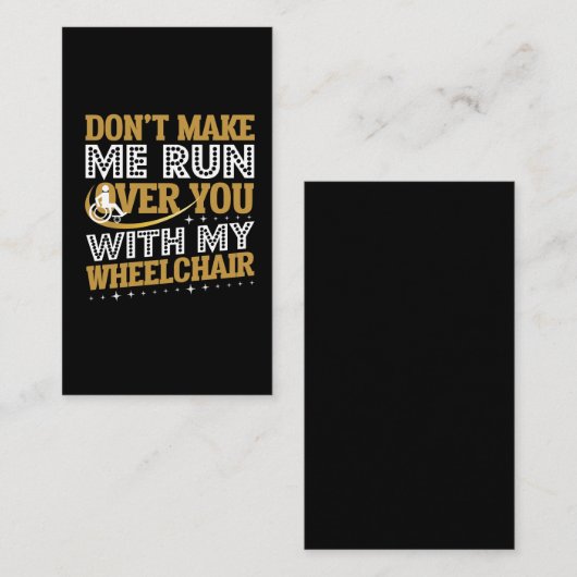 車いすおもしろいのユーモア嫌みのハンディキャップ 名刺 (正面/裏面)