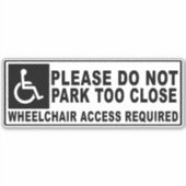車いすアクセス要求を閉じすぎないように シール (正面)