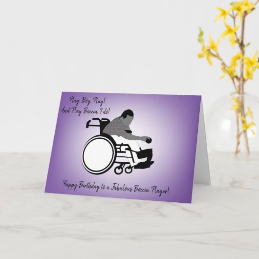 車いすカード入りボッキアボーイ カード (黄色い花)