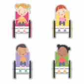車いすシールの子ども1 シール (正面)