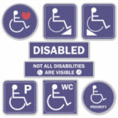 車いすステッカー駐車用ランプWC シール (正面)