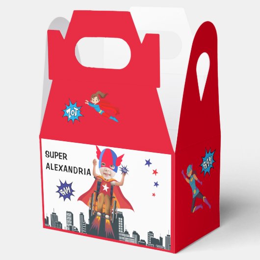 車いすスーパーヒーローガール飛んでいるヒーロー誕生日 フェイバーボックス (オープン)