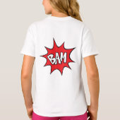 車いすスーパーヒーローガール💥飛んでいるヒーロー誕生日 Tシャツ (裏面)