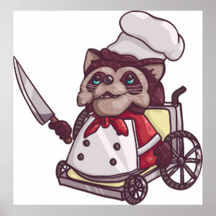 車いすタヌキ料理人 ポスター