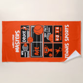 車いすテニス選手バスタオル ビーチタオル (正面)