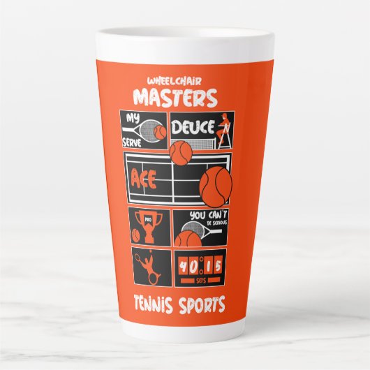 車いすテニス選手 カフェラテマグ (正面)
