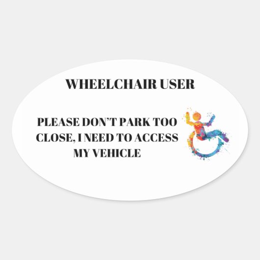 車いすユーザーアクセス 楕円形シール (正面)