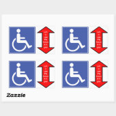 「車いすリフト使用中」 長方形シール (シート)