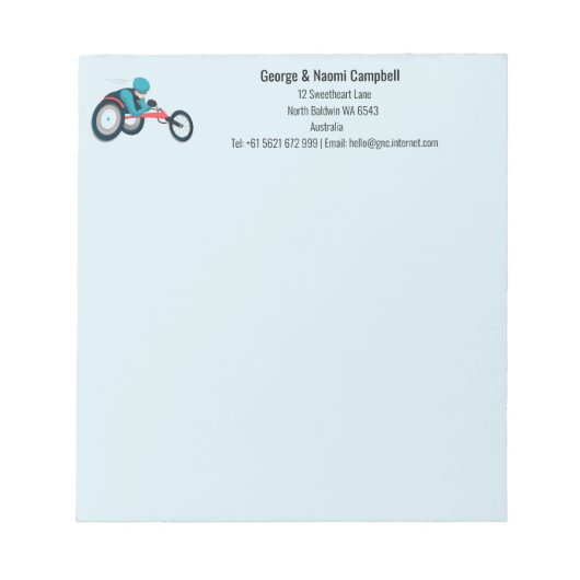 車いすレース ノートパッド (正面)