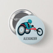 車いすレース 缶バッジ (正面&裏面)