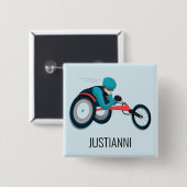 車いすレース 缶バッジ (正面&裏面)