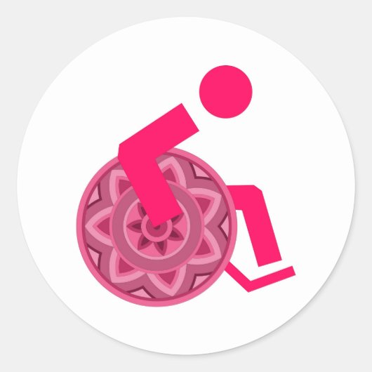 車いす可違う能人シール ラウンドシール (正面)