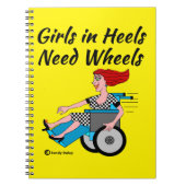 車いす女の子がノートに赤転が頭を付け ノートブック (正面)